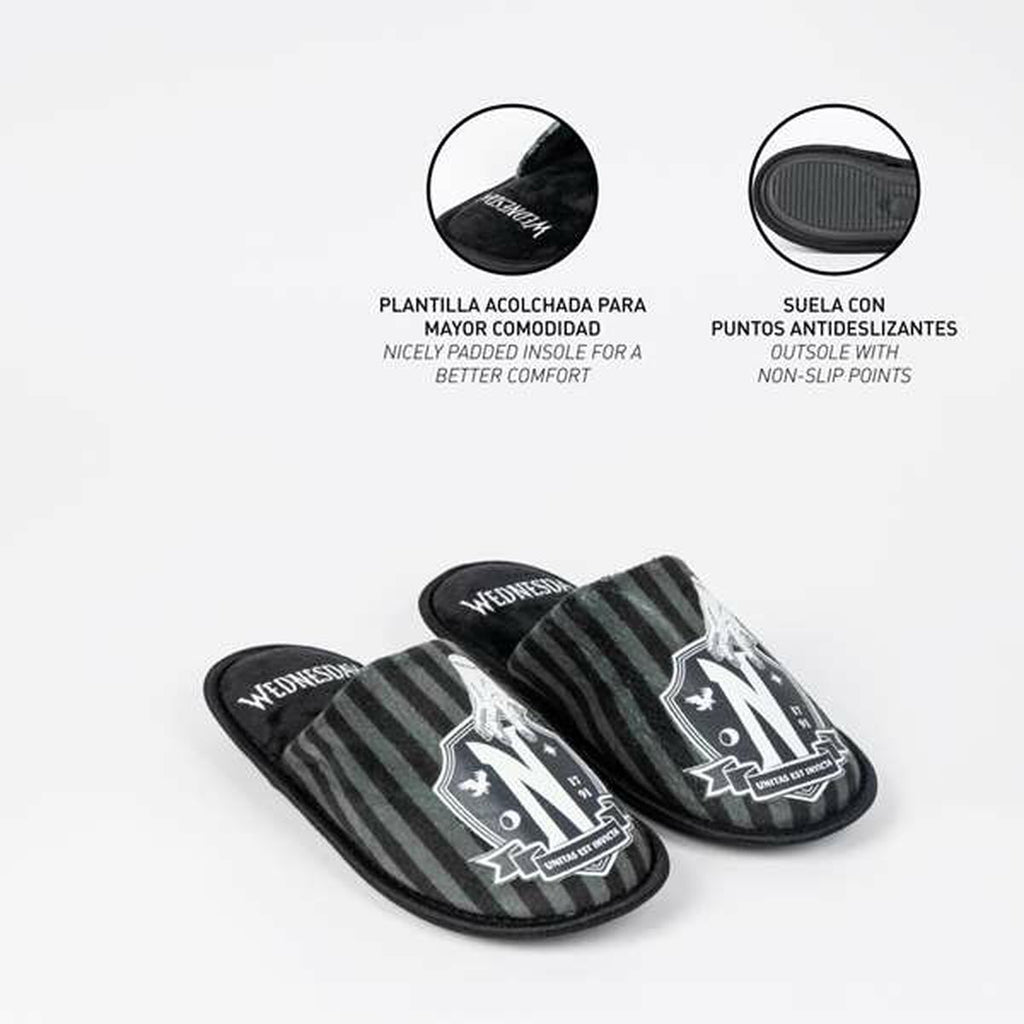 House Slippers Wednesday Black-1